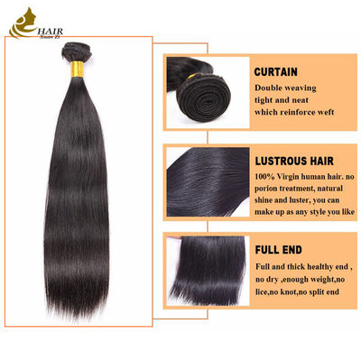 qualidade Comércio a granel Natural preto reto cutícula alinhada Virgin Human Hair Bundles fábrica