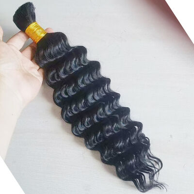 kwaliteit Kan opnieuw worden gestyld Ja 100 menselijk haar Bulk Elastische band Bundle Style 100 procent menselijk haar voor professionele haarverlengingen en styling fabriek