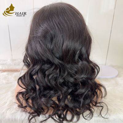 Qualität 150% Dichte 100 % Rohes menschliches Haar 22 Zoll natürliche Welle Natürliche schwarze 13 * 4 Front Spitze Perücke usine