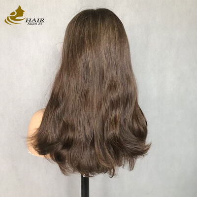 Quality 22inch Natural Hair Silk Top Wig Front Lace Wig Kosher Jewish Wig Factory Direct Sale Customized Human Hair Wig Remy Hair Medical Hair Loss Wigs factory